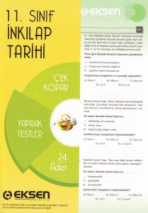 11. SINIF İNKILAP TARİHİ ÇEK KOPAR YAPRAK TEST(24                                                                                                                                                                                                              
