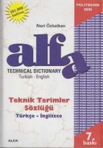 Alfa Teknik Terimler Sözlüğü Türkçe-İng.                                                                                                                                                                                                                       