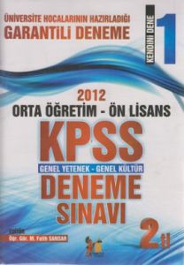 2012 Orta Öğretim - Ön Lisans KPSS Genel Yetenek -                                                                                                                                                                                                             